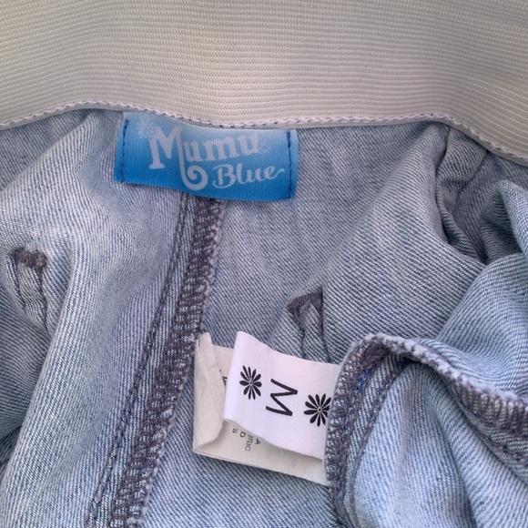 Mumu Blue Berkeley Bells Palm Leaf Print Pants - Picture 7 of 16